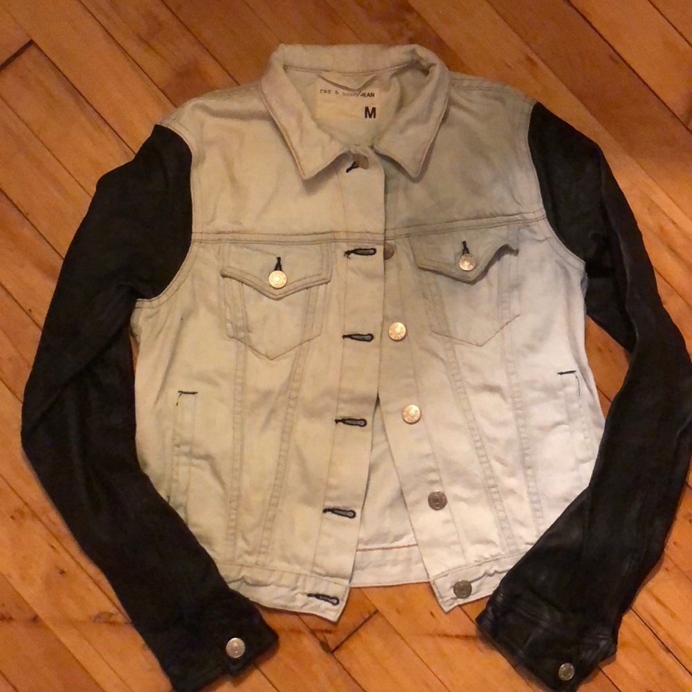 Rag & Bone Jean jacket with leather sleeves